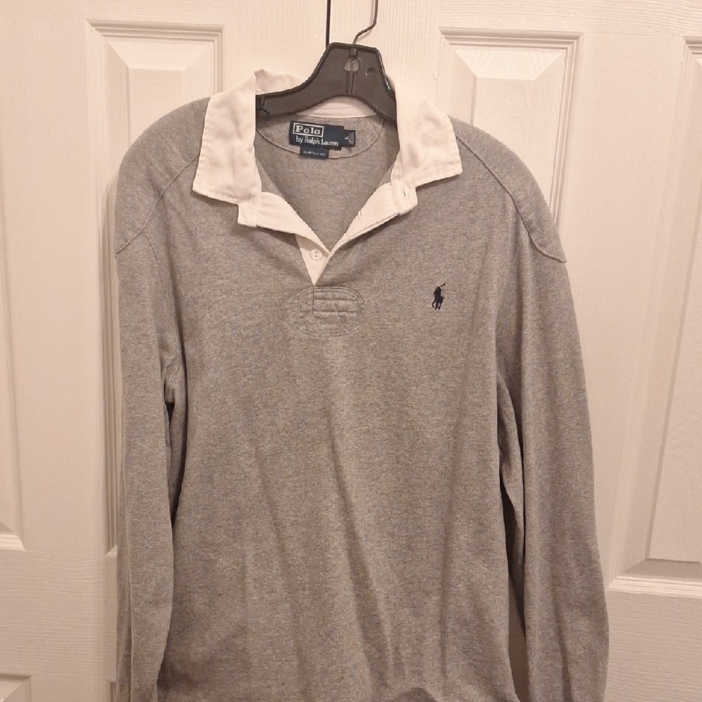 Ralph Lauren Gray Polo Shirt with White Collar